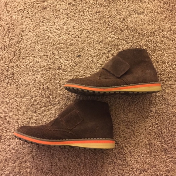 Brown suede boy shoe