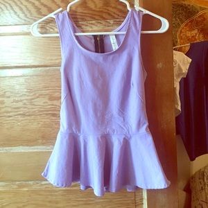 Nasty gal lavender peplum top- size sm