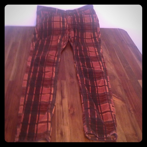 Madras/ plaid print cords
