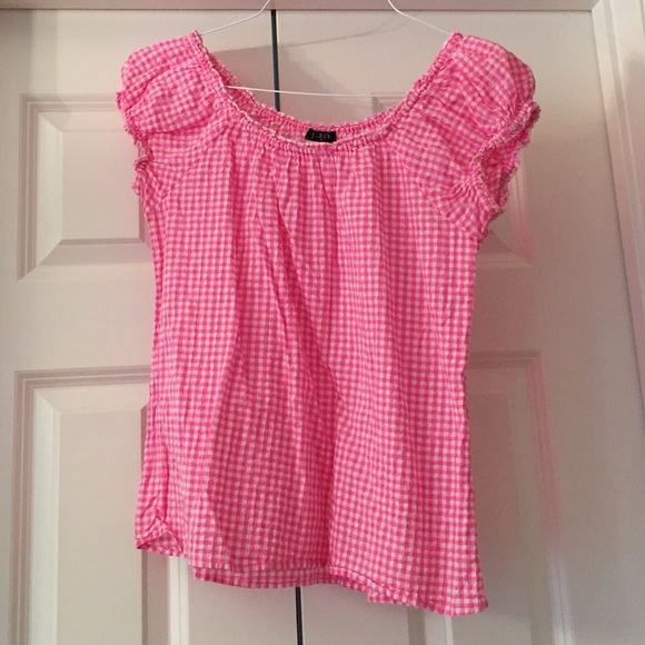 🇺🇸Preppy Pink Gingham J.Crew Factory Top