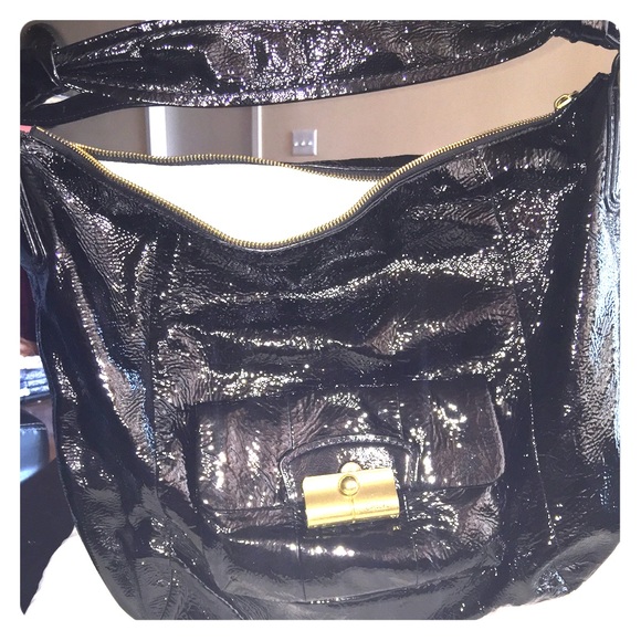 Black patent leather Coach handbag!