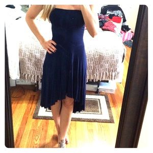 Bloomingdales Navy blue strapless high-low dress