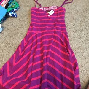 Pink and purple striped dress