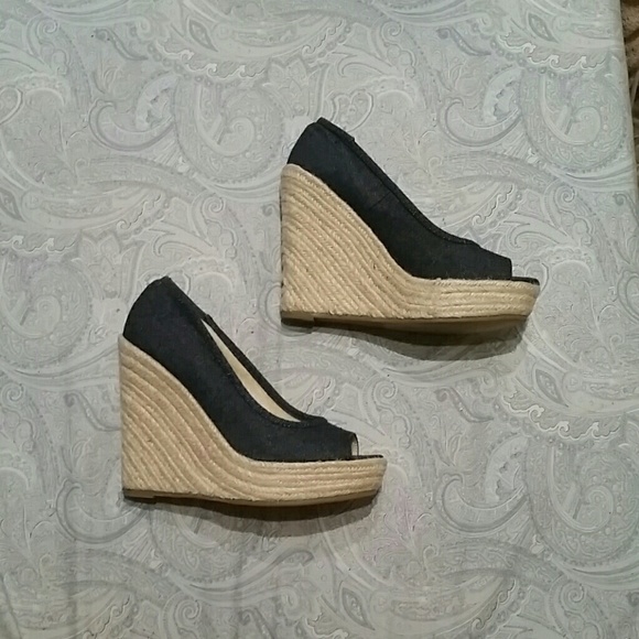 Denim wedges