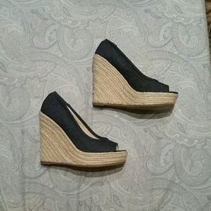 Denim wedges