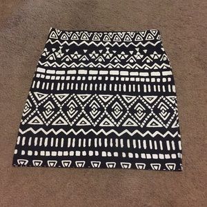 Tribal print mini skirt