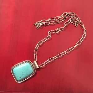Silver/turquoise long necklace