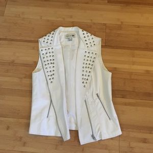 Forever 21 white stud vest