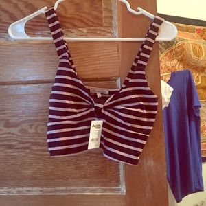 Charlotte rouse striped bralette