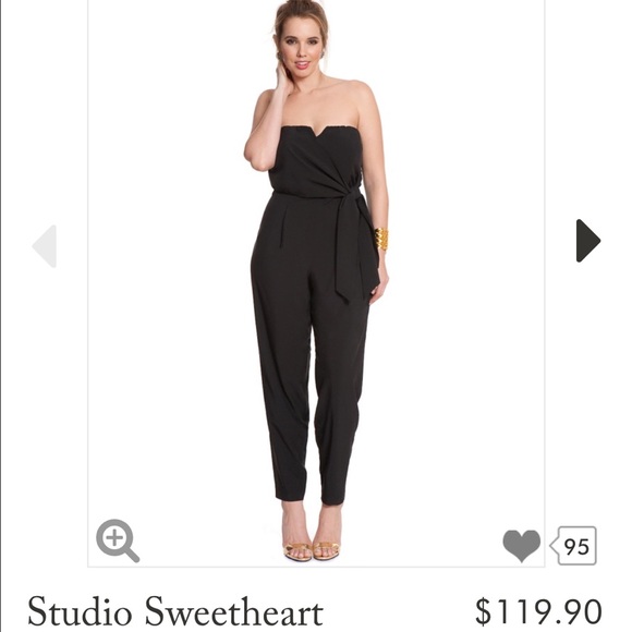 Eloquii sweetheart neckline strapless jumpsuit