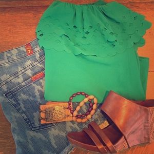 Strapless ruffle top