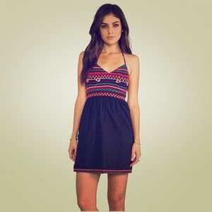 Pis pauro embroidered halter dress size small