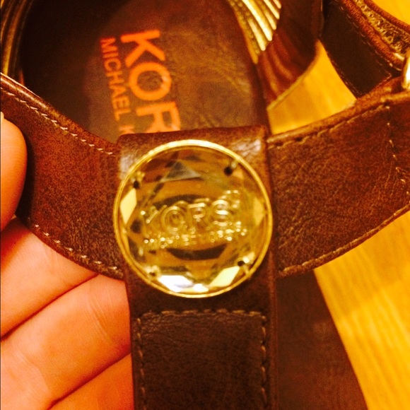 Michael Kors Gold and Brown Sandals - Picture 3 of 4