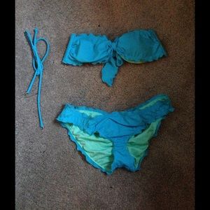 bandeau bikini top and bottoms