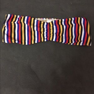 Multi colored stripped bandeau top