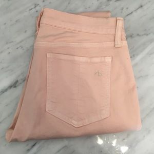 Rag & Bone light pink capri jeans with zip size 26