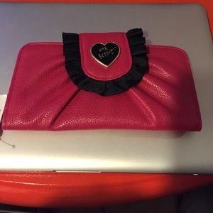 Betsey Johnson pink wallet/clutch