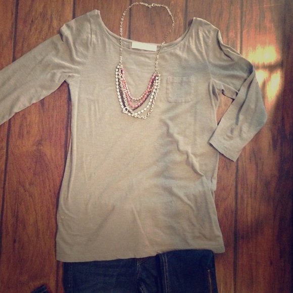 Ann Taylor Loft light gray shirt