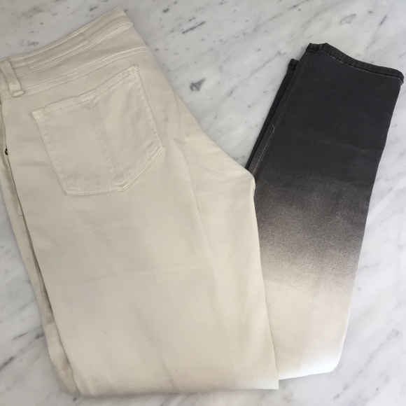 Rag & bone white with black ombré legging jeans.