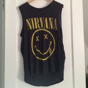 Navy Nirvana Tank Top from Cotton On