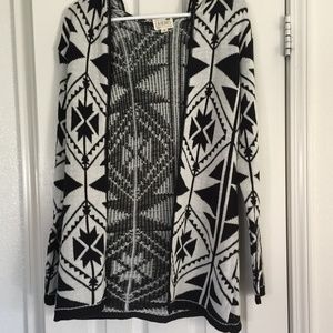 tribal print sweater cardigan