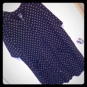 Black and white polka dot robe