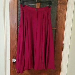 Burgundy High Waisted Skirt