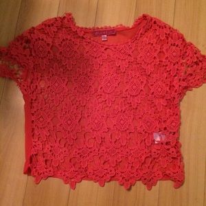 Coral laced top😊