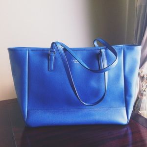 Coach Blue Leather Tote Bag