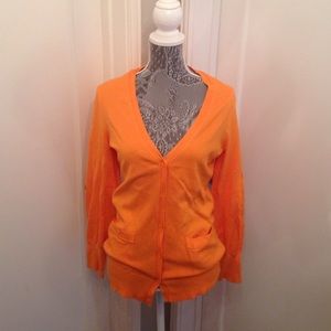 Orange cardigan sweater