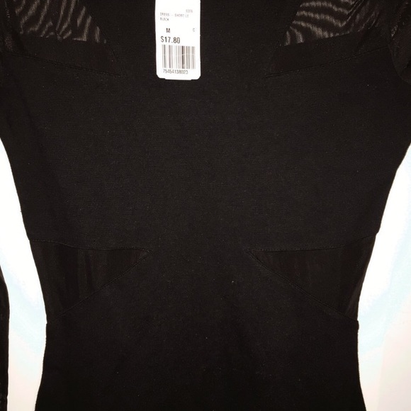 Black Mesh Cut Out Dress - Picture 2 of 2