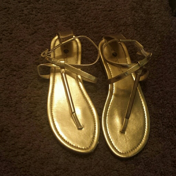 Gold strap sandals