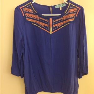 Blue 3/4 sleeve top
