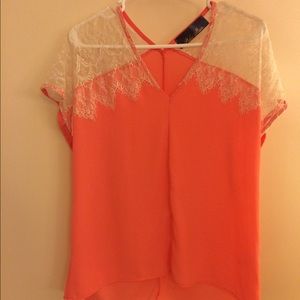ON HOLD UNTIL FRIDAY Coral top with lace