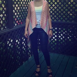 High Low Hem Sleeveless Jacket