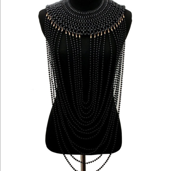 Black bead cape