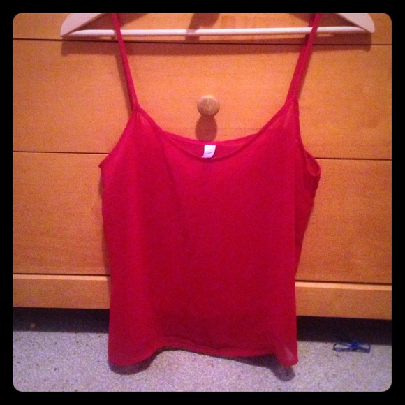 American Apparel red chiffon tank top