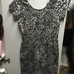 Black and white cheetah print dress