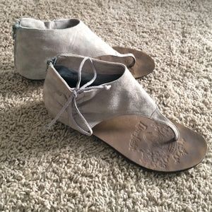 Gray Genuine leather sandals