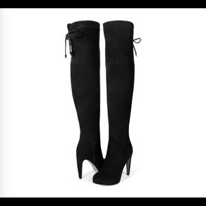 Sam Edelman Kayla Black Suede Over-The knee boots
