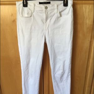 J Brand Super Skinny White Denim