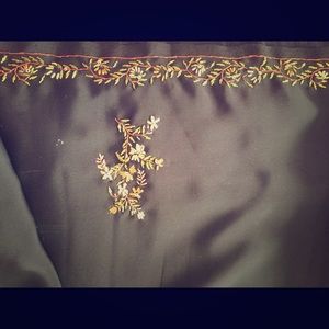 Brand new black embroidered silk saree