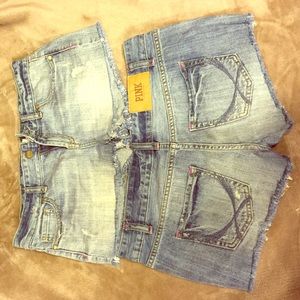 Distressed VS Pink cut off shorts lot