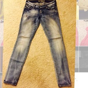 Express washed out skinny jeans