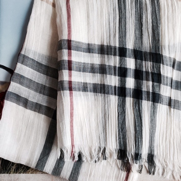 N/A - Burberry London Scarf / ivory check - Picture 3 of 4