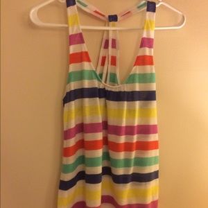 Striped razor back tank top