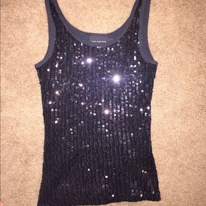 Black Sequin Tank / Small/ The Limited