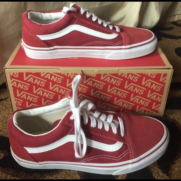 Brick red old school vans!