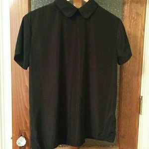 Black Peter Pan Collar Blouse