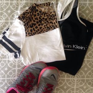 PINK Cheetah Print Sport Top